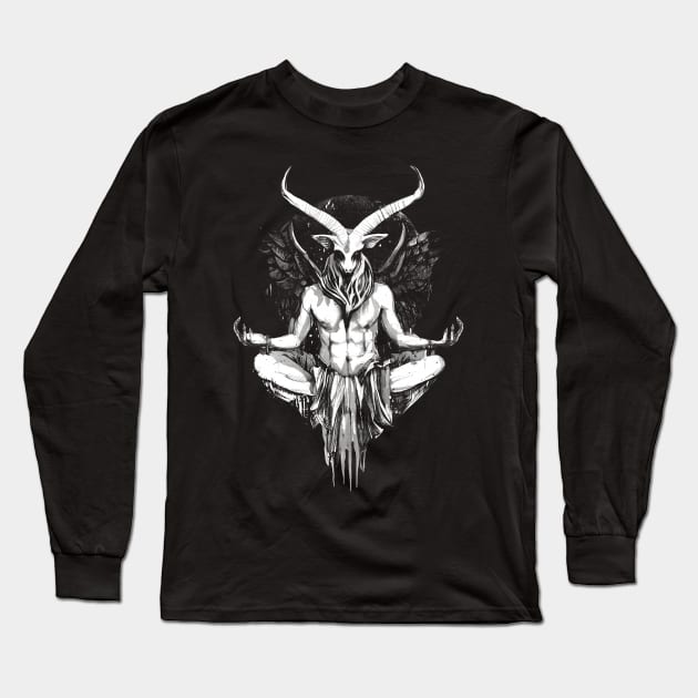 Baphomet Ascension White Long Sleeve T-Shirt by GAz